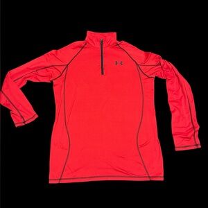 Men’s Size Small Under Armour Long Sleeve Red Quarter Zip